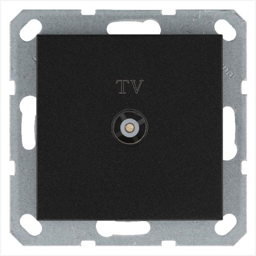 Розетка телевизионная оконечная TV Ф9.5мм механизм антрацит Jasmart G6001B 1945180 - фото 16704532