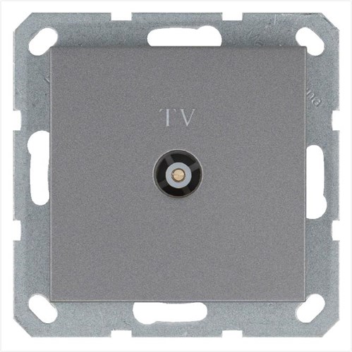 Розетка телевизионная оконечная TV Ф9.5мм механизм алюм. Jasmart G6001S 1945179 - фото 16704533