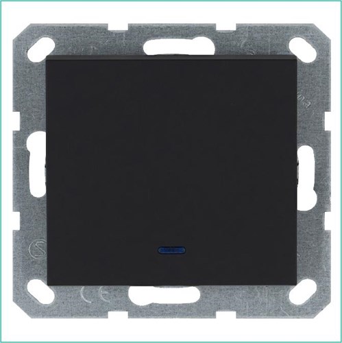 Выключатель 1-кл. 10А IP20 с подсветкой механизм черн. матовый soft touch Jasmart G3011NPB 1944928 - фото 16704645