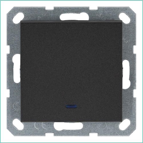 Выключатель 1-кл. 10А IP20 с подсветкой механизм антрацит Jasmart G3011NB 1944924 - фото 16704646