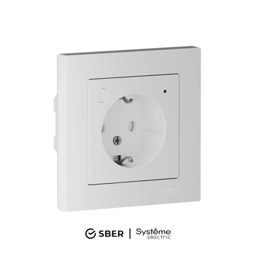 Розетка AtlasDesign Smart 16А L+N с заземл. защ. шторки Zigbee механизм бел. SE ATN000145Z 1955215 - фото 16704732