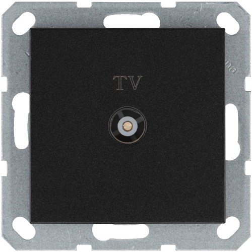 Розетка телевизионная проходная TV Ф9.5мм механизм антрацит Jasmart G6002B 1945198 - фото 16704746