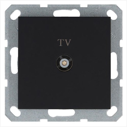 Розетка телевизионная оконечная TV Ф9.5мм механизм черн. матов. soft touch Jasmart G6001PB 1945184 - фото 16704757