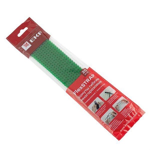 Хомут гибкий многоразовый зел. FlexSTRAP (уп.20шт) PROxima EKF plc-fs-gr 1299773 - фото 16704791