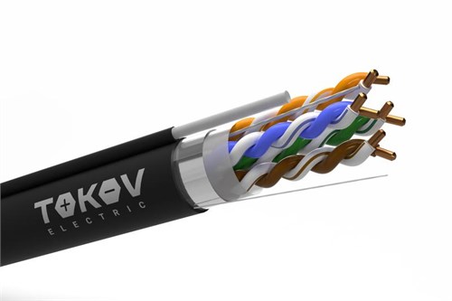 Кабель витая пара F/UTP 4х2х24AWG(0.48мм)+тросс кат.5E PE Fluke tested (м) TOKOV Eletrcic TKE-C05-F/UTP-42-5E-305-ODC 1980915 - фото 16704816
