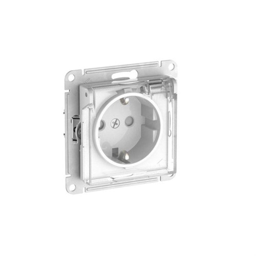 Розетка AtlasDesign Aqua 16А IP44 с заземл. защ. шторки с прозр. крышкой быстрозажим. клем. механизм бел. SE ATN440146S 1948580 - фото 16704838