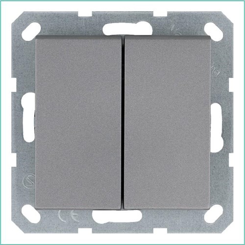 Переключатель проходной 2-кл. 10А IP20 механизм алюм. Jasmart G3022S 1945007 - фото 16704864