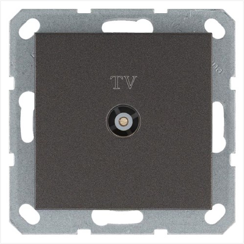 Розетка телевизионная оконечная TV Ф9.5мм механизм мокко Jasmart G6001Z 1945182 - фото 16704865