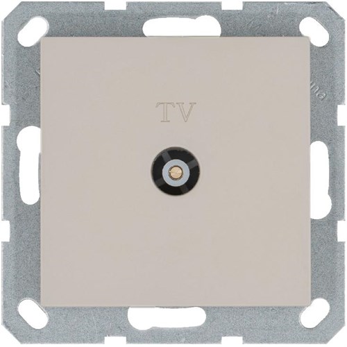 Розетка телевизионная проходная TV Ф9.5мм механизм тауп Jasmart G6002T 1945201 - фото 16704970