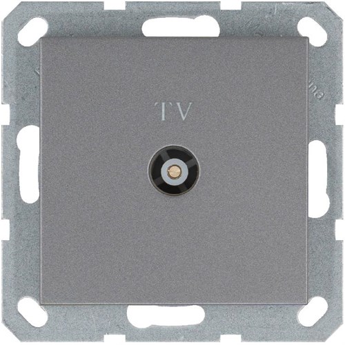 Розетка телевизионная проходная TV Ф9.5мм механизм алюм. Jasmart G6002S 1945197 - фото 16704972