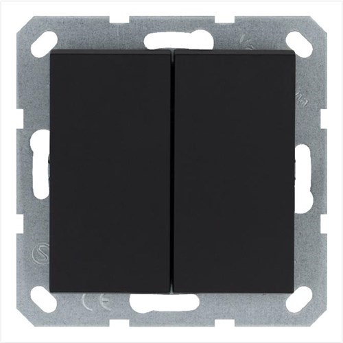 Переключатель перекрестный 2-кл. 10А IP20 механизм черн. матов. soft touch Jasmart G3014PB 1944994 - фото 16704976