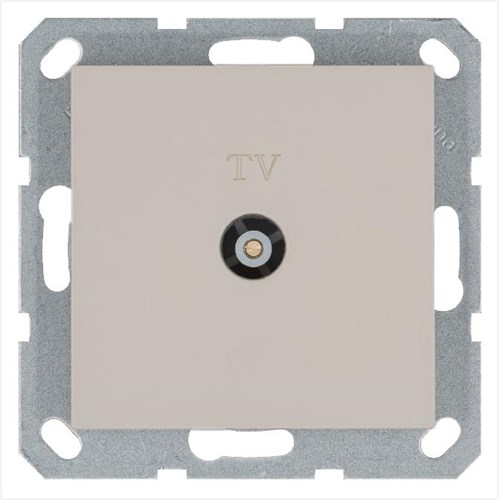 Розетка телевизионная оконечная TV Ф9.5мм механизм тауп Jasmart G6001T 1945183 - фото 16704980