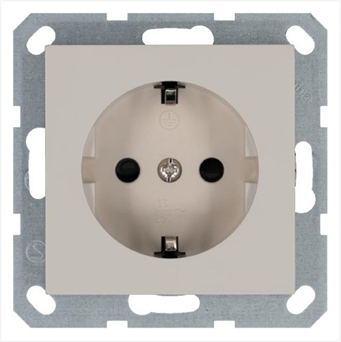 Розетка 1-м Shuko 16А IP20 с заземл. защ. шторки механизм тауп Jasmart G5501T 1945127 - фото 16704981