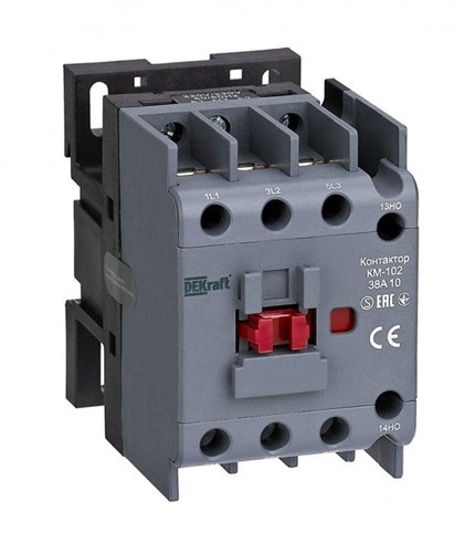 Контактор 38А 230В AC АС3 АС4 1НО+1НЗ КМ-102 DEKraft 21934DEK 1691995 - фото 16705003