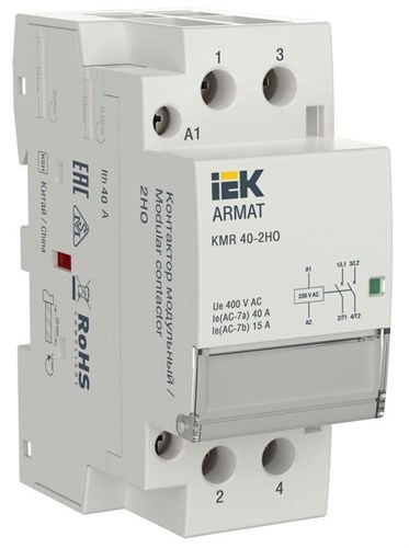 Контактор модульный KMR 40А 230В AC 2НО ARMAT IEK AR-KMR10-040-20-230 1816544 - фото 16705197
