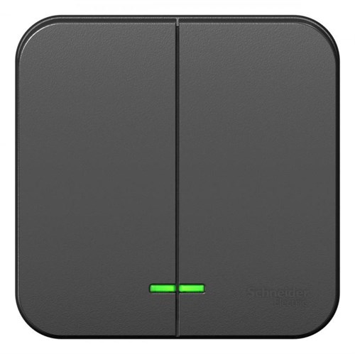 Выключатель 2-кл. ОП Blanca 10А IP20 (сх. 5) 250В с подсветкой с изолир. пластиной антрацит SE BLNVA105116 1210625 - фото 16705432