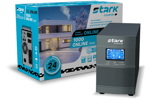 Источник бесперебойного питания (ИБП) STARK COUNTRY 1000 ONLINE (16A) SRK0001007 - фото 16705623
