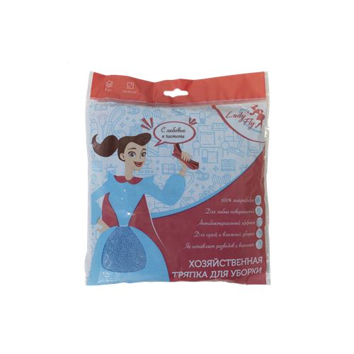 Тряпка для пола из микрофибры 50 х 60 см, LadyFly голубая LF5060/250B1 - фото 16716053