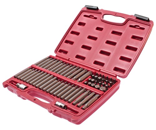 JTC-3509 - Набор бит 1/2" 3/8" HEX, TORX, SPLINE, RIBE 6-ти гранных 2 держателя 58 предметов в кейсе JTC -  
  В комплекте: 
 
  
   
    9 шт. биты TORX 30 мм.: Т20, Т25, Т27, Т30, Т40, Т45, Т50, Т55, Т60. 
    9 шт. биты TORX 75 мм.: Т20, Т25, Т27 JTC-3509 - фото 16722474