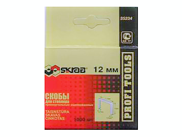 Скобы для степлера 12 мм оцинкованные 1000 шт SKRAB 35234 35234 - фото 16732109