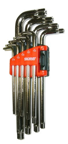 Набор ключей TORX Т15-Т55 9 предметов хром-ванадий длинные 44712 44712 - фото 16733513