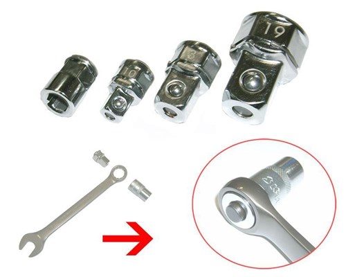 Набор адаптеров для бит и головок 4 предмета 1/4"-3/8"-1/2" SKRAB 60189 60189 - фото 16734125