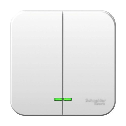 Выключатель 2-кл. ОП Blanca 10А IP20 (сх. 5) 250В с подсветкой с изолир. пластиной бел. SE BLNVA105111 1210453 - фото 16735318
