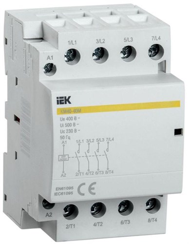 Контактор модульный КМ40-40М AC/DC IEK MKK21-40-40 1330828 - фото 16735470
