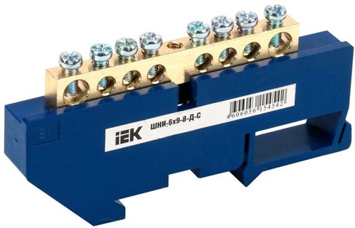 Шина нулевая на DIN-изол. ШНИ 6х9-8-Д-С IEK YNN10-69-8D-K07 259471 - фото 16735510