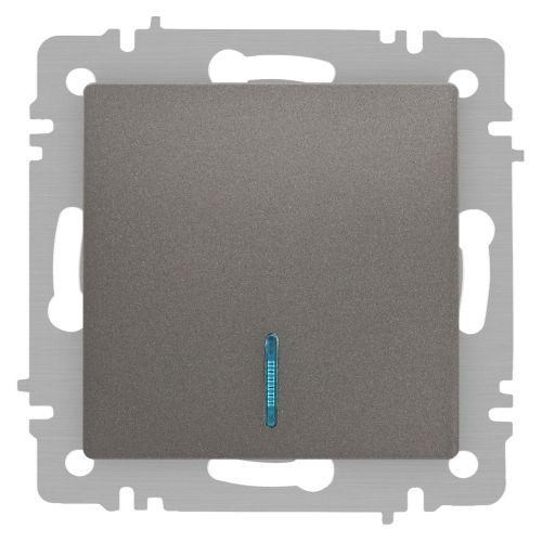 Выключатель Accent 6-102-09 с подсветкой 10А-250В IP20 СУ AL/CU титан Intro Б0063460 1931317 - фото 16735742