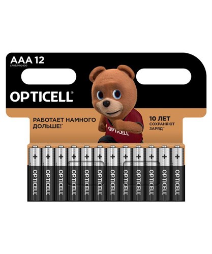 Элемент питания алкалиновый AAA/LR03 (блист. 12шт) Basic Opticell 5051011 1789759 - фото 16736208