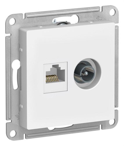 Розетка компьютерная + телевизионная 2-м AtlasDesign RJ45 кат.5E лотос SE ATN001389 1739949 - фото 16736256