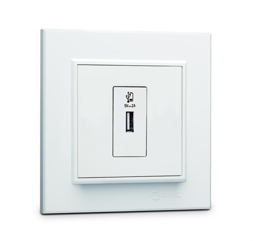 Розетка для зарядного устройства USB KAREA бел. Makel 56001465 1743334 - фото 16736258