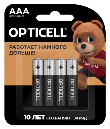 Элемент питания алкалиновый AAA/LR03 (блист. 4шт) Basic Opticell 5051002 1775449 - фото 16736275