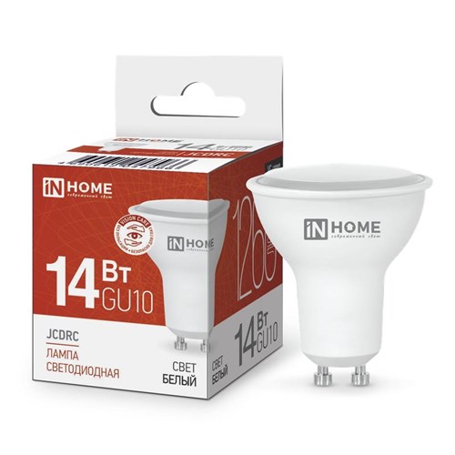 Лампа светодиодная LED-JCDRC-VC 14Вт 230В GU10 4000К 1260лм IN HOME 4690612047966 1771255 - фото 16736311