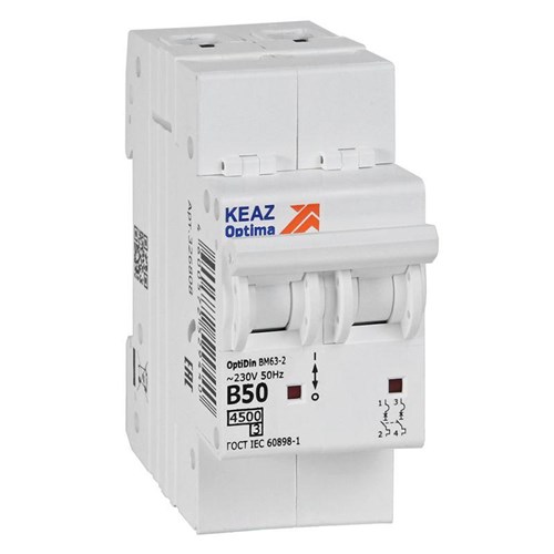 Выключатель автоматический модульный OptiDin BM63-2B50-4.5-УХЛ3 КЭАЗ 329515 1671032 - фото 16736494