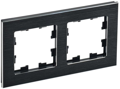 Рамка 2-м BRITE РУ-2-1-БрЧ металл черн. IEK BR-M22-M-K02 1679803 - фото 16736587
