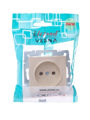 Розетка 1-м СП Vesna без заземл. ПБТ механизм крем. LEZARD 742-0388-121B 1633873 - фото 16736636