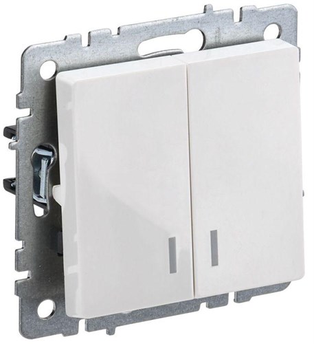 Выключатель 2-кл. СП BRITE ВС10-2-1-БрБ 10А с индик. механизм бел. IEK BR-V20-1-10-K01 1623717 - фото 16736739