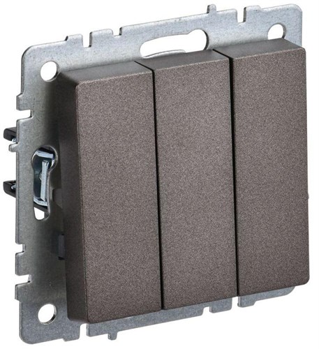 Выключатель 3-кл. СП BRITE ВС10-3-0-БрТБ 10А механизм бронза IEK BR-V30-0-10-K45 1617292 - фото 16736745