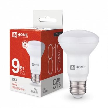 Лампа светодиодная LED-R63-VC 9Вт рефлектор 4000К нейтр. бел. E27 810лм 230В IN HOME 4690612024325 540911 - фото 16737299