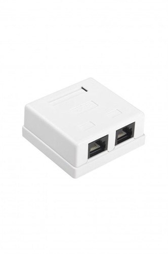 Розетка компьютерная 2-м ОП SB1-2-8P8C-C5e-WH RJ45 (8P8C) кат.5E Dual IDC Hyperline 430234 561184 - фото 16737333