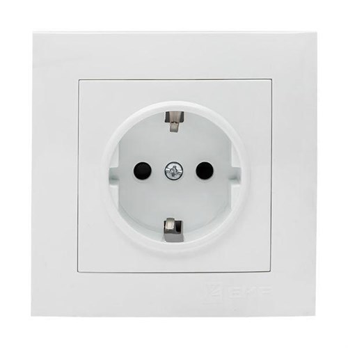 Розетка 1-м СП Валенсия 16А IP20 с заземл. защ. шторки бел. PROxima EKF EWR16-028-10 1323195 - фото 16737341