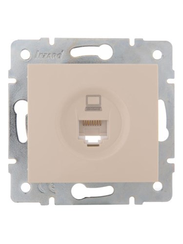 Розетка компьютерная 1-м СП Karina RJ45 механизм крем. LEZARD 707-0388-139 551537 - фото 16737393