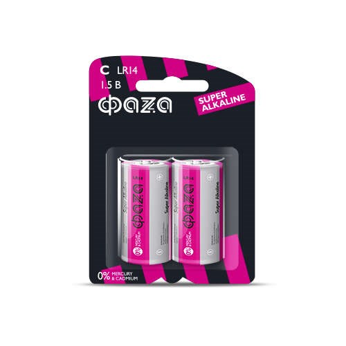 Элемент питания алкалиновый C/LR14 1.5В Super Alkaline BL-2 (уп.2шт) ФАZА 2858504 502334 - фото 16737444