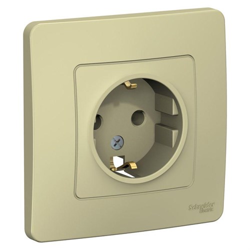 Розетка 1-м СП Blanca 16А IP20 250В с заземл. без защ. шторок беж. SE BLNRS001017 520088 - фото 16737598
