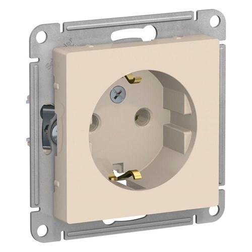 Розетка 1-м СП AtlasDesign 16А IP20 с заземл. механизм беж. SE ATN000243 1240197 - фото 16737686