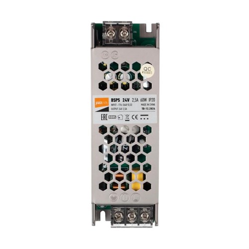 Блок питания для светодиодной ленты 60Вт 2.5А 24В IP20 BSPS метал. Pro JazzWay 5015500 509224 - фото 16737691