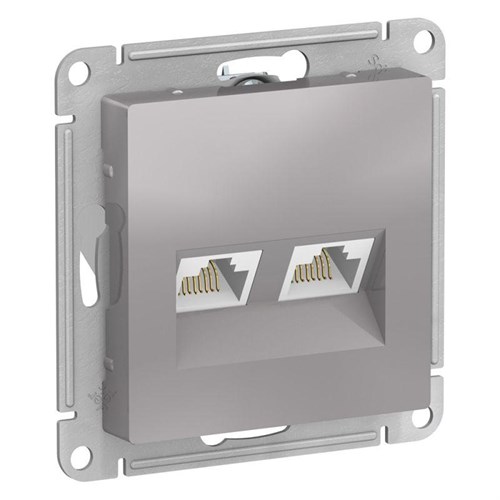 Розетка компьютерная 2-м AtlasDesign RJ45 кат.5E механизм алюм. SE ATN000385 1240255 - фото 16737696