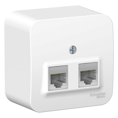 Розетка компьютерная 2-м ОП Blanca RJ45 кат.5E с изолир. пластиной бел. SE BLNIA045451 1210475 - фото 16737890